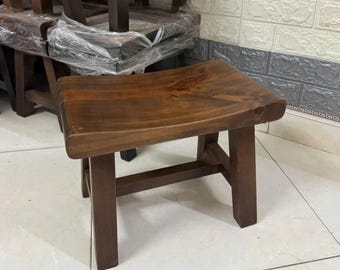 Handmade wooden stool for indoor plants pine plant stand decor garden, living rooms