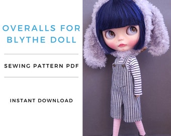 Sewing pattern for Blythe overalls, Instant download PDF pattern for Blythe