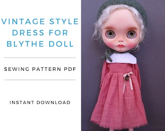 Blythe Doll Vintage Kleid Schnittmuster (PDF Pattern)