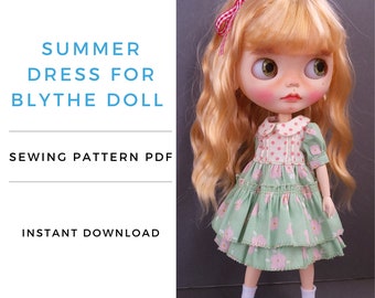 Sewing pattern for Summer Blythe Dress, INSTANT DOWNLOAD PDF pattern for Blythe