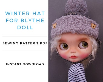 Blythe Winter Mütze Schnittmuster, Puppenkleidung PDF Pattern