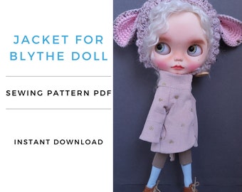 Sewing pattern for Blythe jacket, INSTANT DOWNLOAD PDF pattern for Blythe