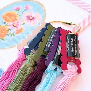 ThreadKeeper™ Scallop Needlepoint Thread Drops with Label Loop™, Thread Organizers with Label Sleeve, Project Bag Organization