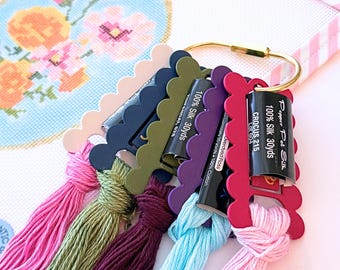 ThreadKeeper™ Scallop Needlepoint Thread Drops with Label Loop™, Thread Organizers with Label Sleeve, Project Bag Organization