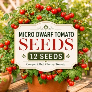 Moment Micro Zwergtomatensamen, Kompakte Rote Kirschtomate für Töpfe, Balkone, Innenräume