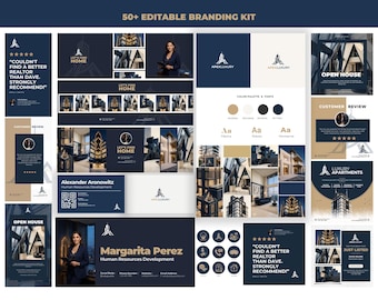 Luxury Real Estate Branding Kit Canva | Realtor Logo & Social Media Bundle