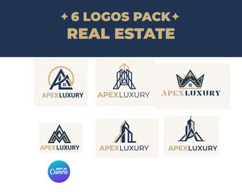 Luxury Real Estate Logo Template, Editable Property Broker Logos