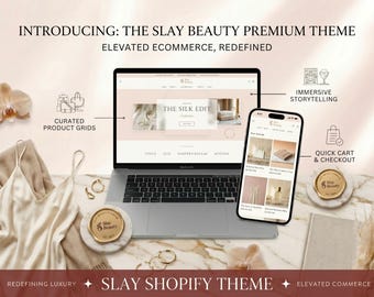 Minimalist Shopify Theme | Beauty Store Template | Neutral Boutique Website | Elegant Fashion Design