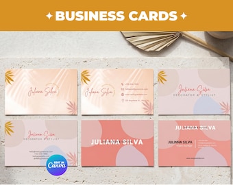 Organic Skincare Business Card Template, Editable Canva Beauty Brand Cards
