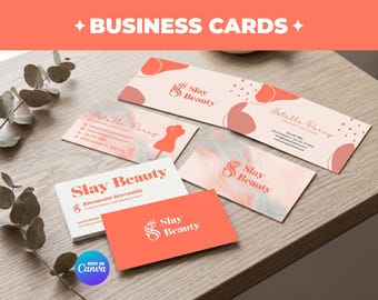Beauty Salon Business Card Canva Template, Editable Fashion Designer Cards
