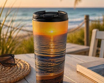 Florida Sunrise Beach Edelstahl Reisebecher | Küsten Ozean Fotografie