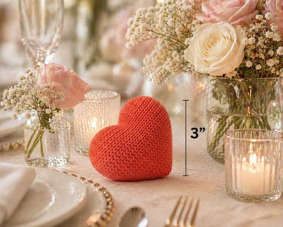 Textured Heart Centerpiece Decor – 3", 6", 9" Sizes – Modern Wedding Table Accent, shown in an additional close-up listing view with visible shape and details.