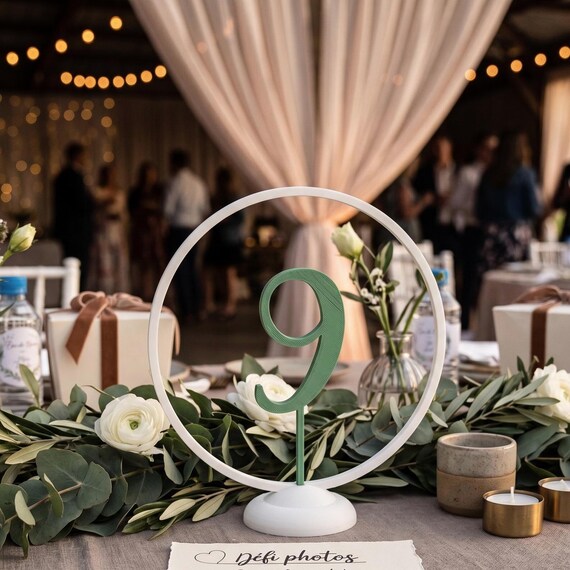Modern Minimalist Floating Hoop Table Numbers