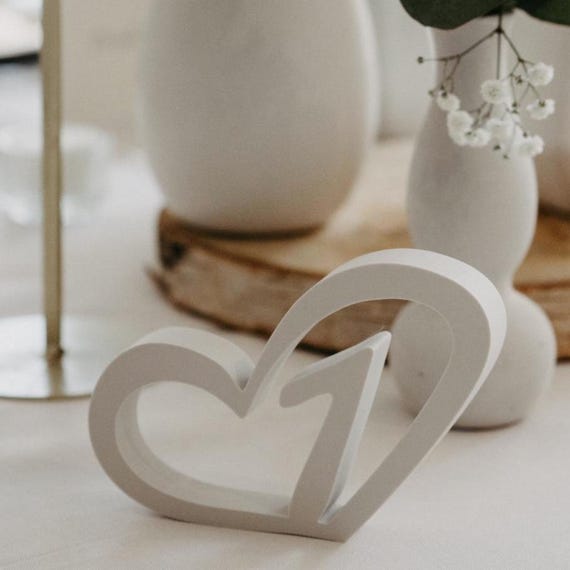 Infinity Heart Table Numbers | Modern Wedding Reception Centerpiece, Minimalist Event Signage