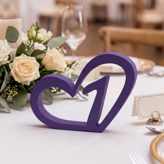 Infinity Heart Table Numbers, Modern Wedding Reception Centerpiece, Minimalist Event Signage, shown in an additional close-up listing view with visible shape and details.