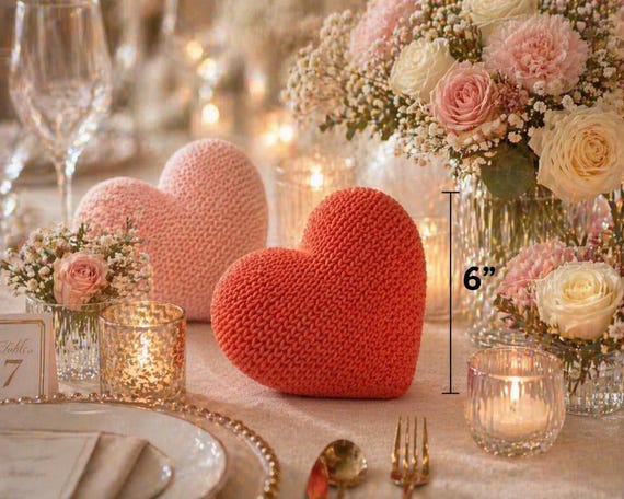 Textured Heart Centerpiece Decor – 3", 6", 9" Sizes – Modern Wedding Table Accent, shown in another listing view highlighting visible design details.