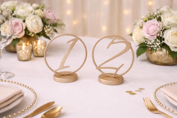 Modern Orbital Table Numbers for Minimalist Weddings and Events, shown in another listing view highlighting visible design details.