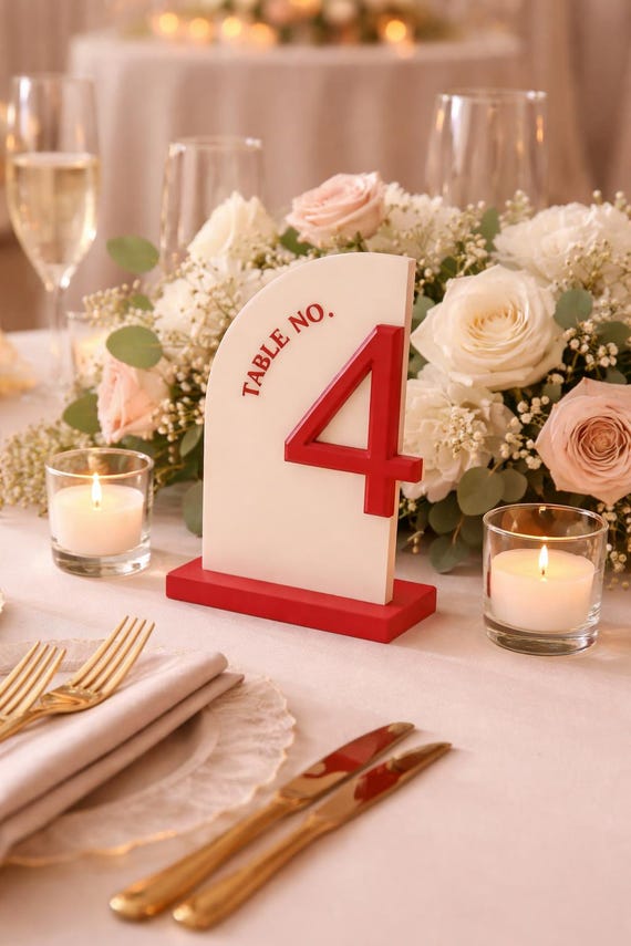 Modern Half-Arch Table Numbers for Boho and Minimalist Weddings, shown in an additional close-up listing view with visible shape and details.