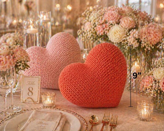 Textured Heart Centerpiece Decor – 3", 6", 9" Sizes – Modern Wedding Table Accent, shown in listing image 4 with additional visible details or options.