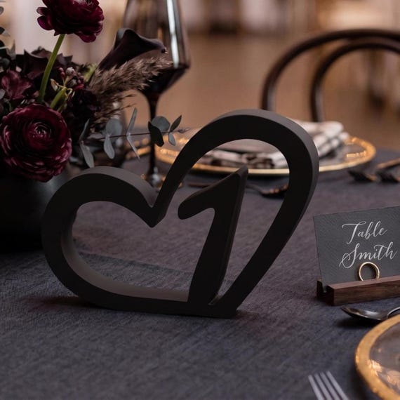 Infinity Heart Table Numbers, Modern Wedding Reception Centerpiece, Minimalist Event Signage, shown in another listing view highlighting visible design details.