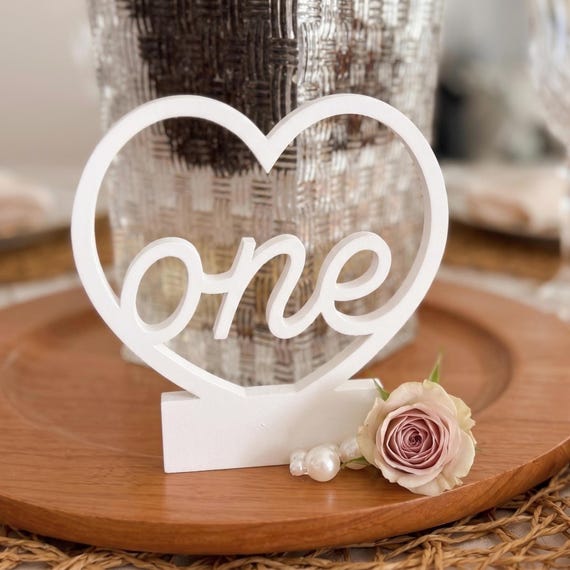 Heart Script Custom Table Numbers, shown in an additional close-up listing view with visible shape and details.