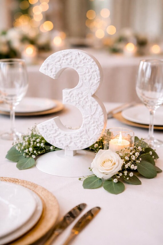 Elegant Floral Vine Table Numbers for Garden Weddings, shown in an additional close-up listing view with visible shape and details.