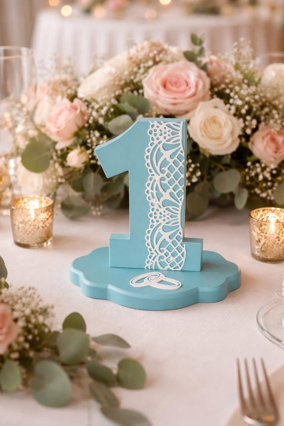 Elegant Lace-Inspired Table Numbers for Weddings and Galas