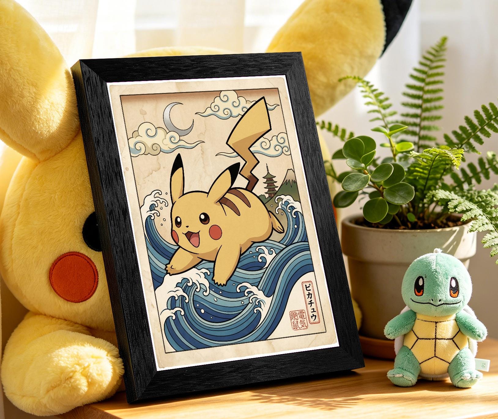 The Great Wave Pikachu - Etsy
