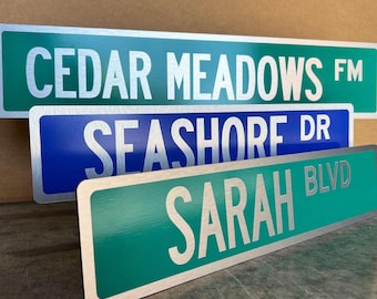 Personalized Street Sign, Custom Street Name Sign, Metal Street Sign, Custom Road Sign, Aluminum Street Sign, Gift for Him, Home Decor