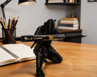 3D Printed Ninja Pen Stand, Samurai Desk Organizer Figurine, Cool Ninja Warrior Pen Stand, 3D Printed Desk Decor Gift, Ninja Pen Holder