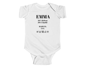 Body personalizado para bebé, conjunto con nombre personalizado, estilo minimalista, regalo para recién nacido, hecho en EE. UU.