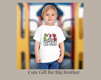 Camiseta de dinosaurio "Soy el nuevo hermano mayor" - Anuncio de hermano mayor - Camiseta para anunciar el embarazo - Regalo para hermanos