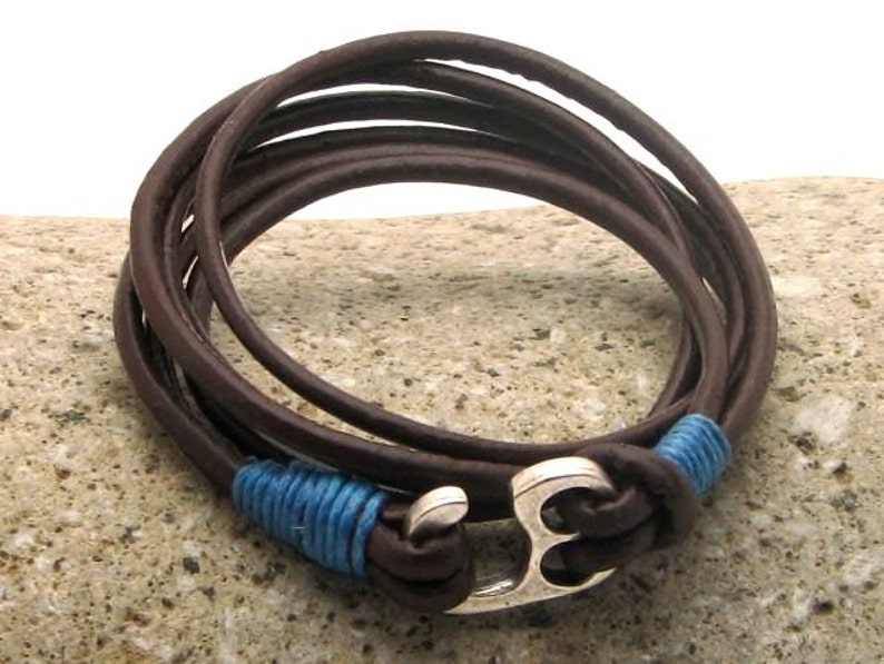 Valentines day gift for boyfriend Men's leather bracelet Etsy