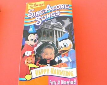 disney happy haunting sing along songs vhs video tape box cover pre owned party at disneyland halloween