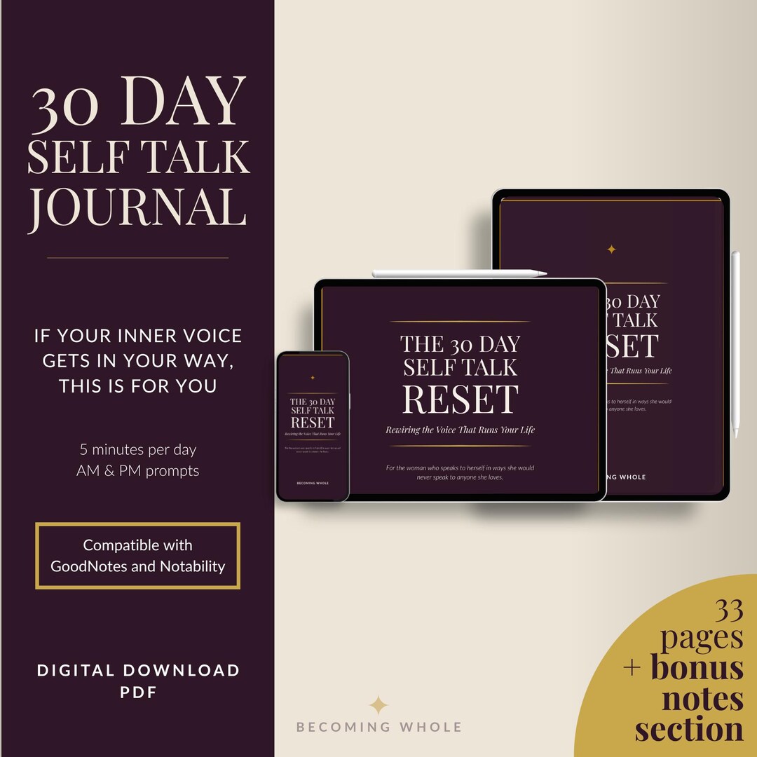 Negative Self Talk Journal Women Printable Inner Critic Reset PDF Stop ...