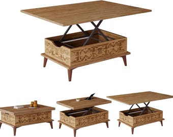Extendable Dining Table, Lift Top Coffee, 6-8 Seater, Foldable Furniture
