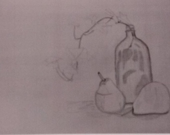 Naturaleza muerta al carboncillo