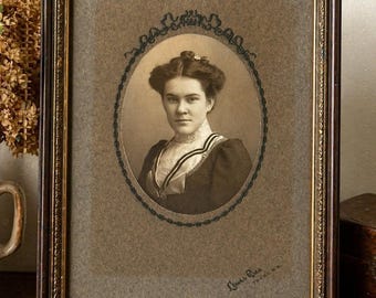 Antique Cabinet Card Portrait – Young Woman, Lewis Rice Photo, Truro NS, Edwardian Era Photograph