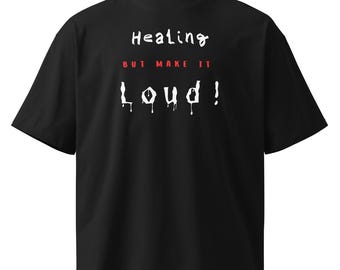 Oversized T-shirt van biologisch katoen: genezend maar krachtig T-shirt met print