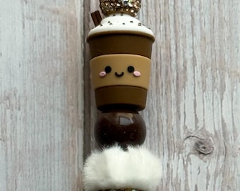 Beaded Rhinestone Pen, Coffee Cup Beaded Pen, Coffee Lover Gift, Cute Coffee Pen, Barista Gift
