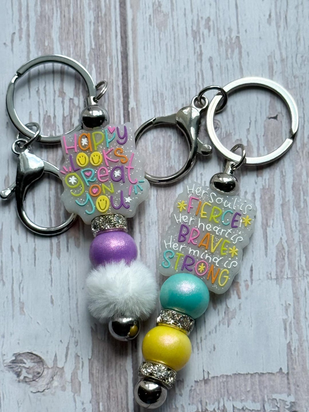 Beaded Keychain, Inspirational Keychains, Motivational Gift for Women ...