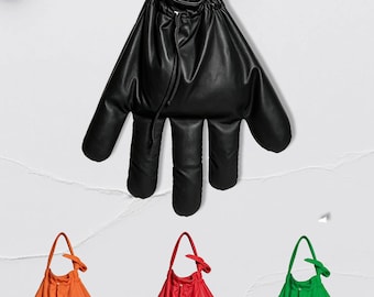 Hand-Shaped Tote,Unique Glove Purse,Funky Drawstring Shoulder,Quirky Statement,Fun Gift for Her