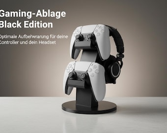 Gaming-Organizer für 2x PS5 Controller & Headset – 3D-gedruckter Controller-Ständer