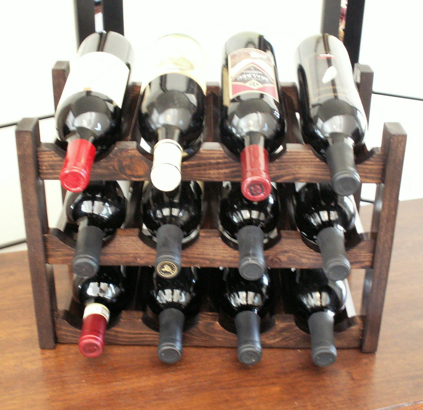 Wine Rack Open Style Holds y Dsplays 12 botellas de 750 ml de Etsy España