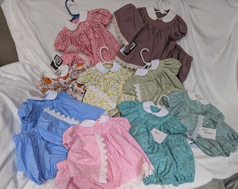 Newborn Size Baby Girl Vintage Style Dress, Sun Bonnet and Bloomers, Baby Shower,