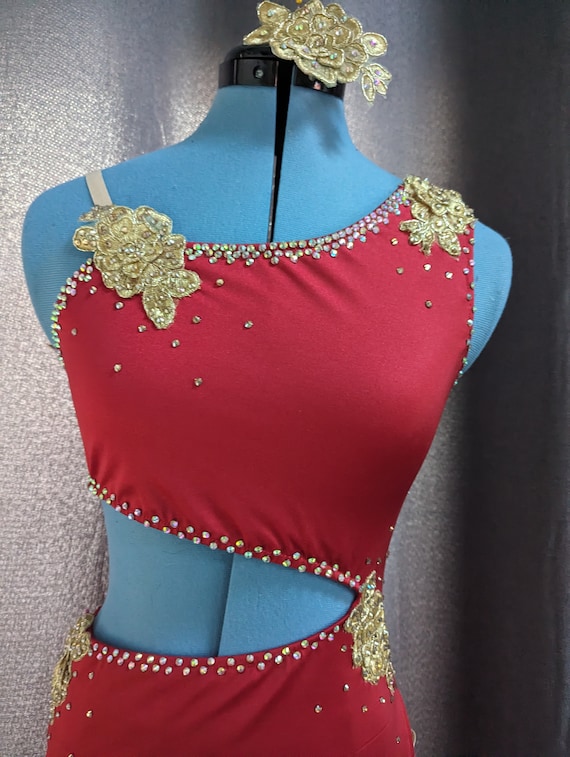 red sparkly dance dress Red Salsa Shiny Sequin Fringe Dance Dress