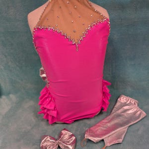 Girls Custom Pink Dance Costume, Hot Pink Jazz Costume,