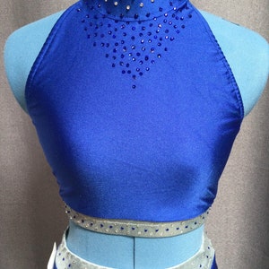 Royal Blue Adult Small Jazz Costume, Dance Costume, Try-Out Outfit, Audition costume,
