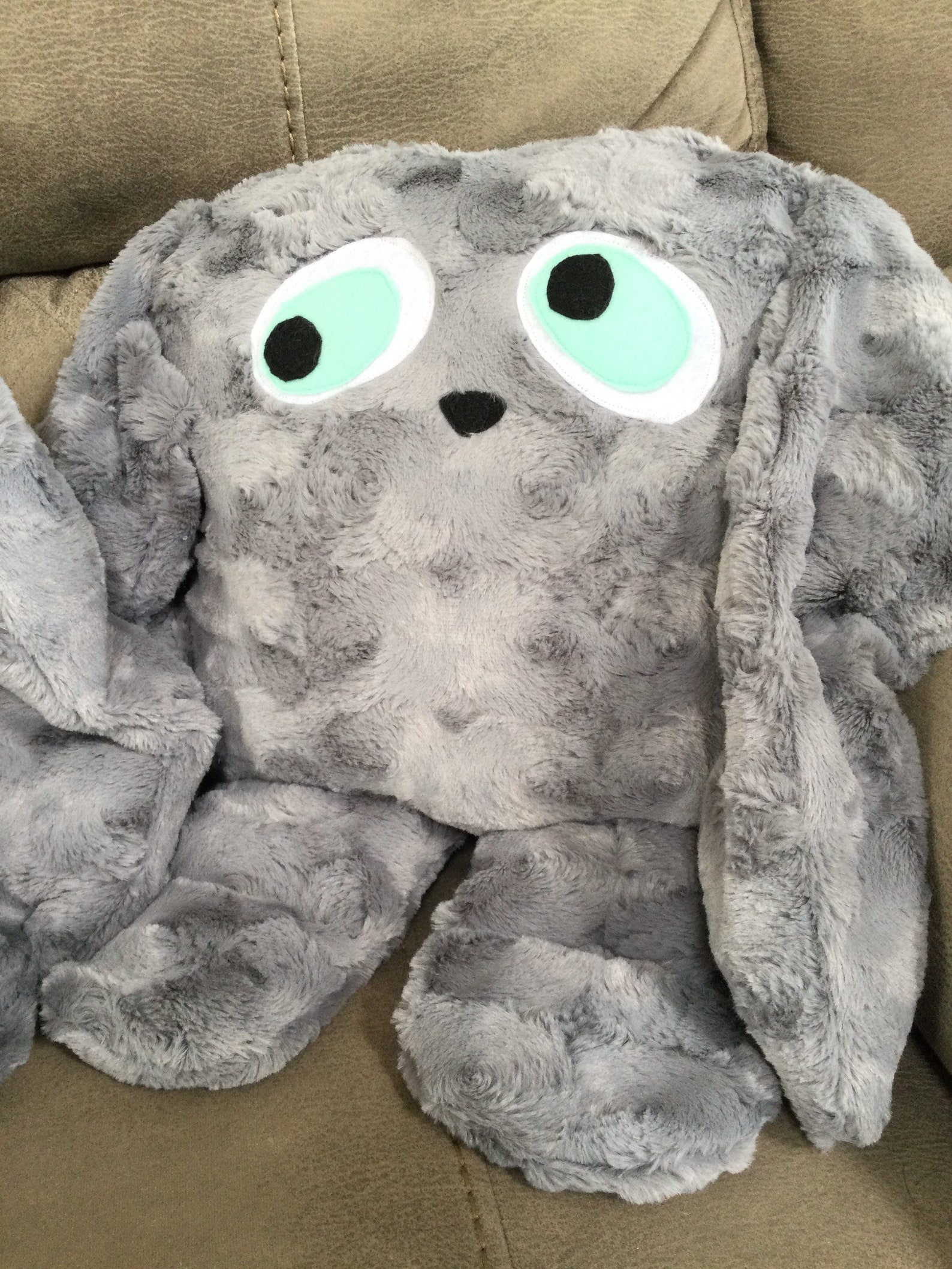 Hug Monster w/ Gray Swirl Fur Weighted Stuffed Animal Cuddle Etsy