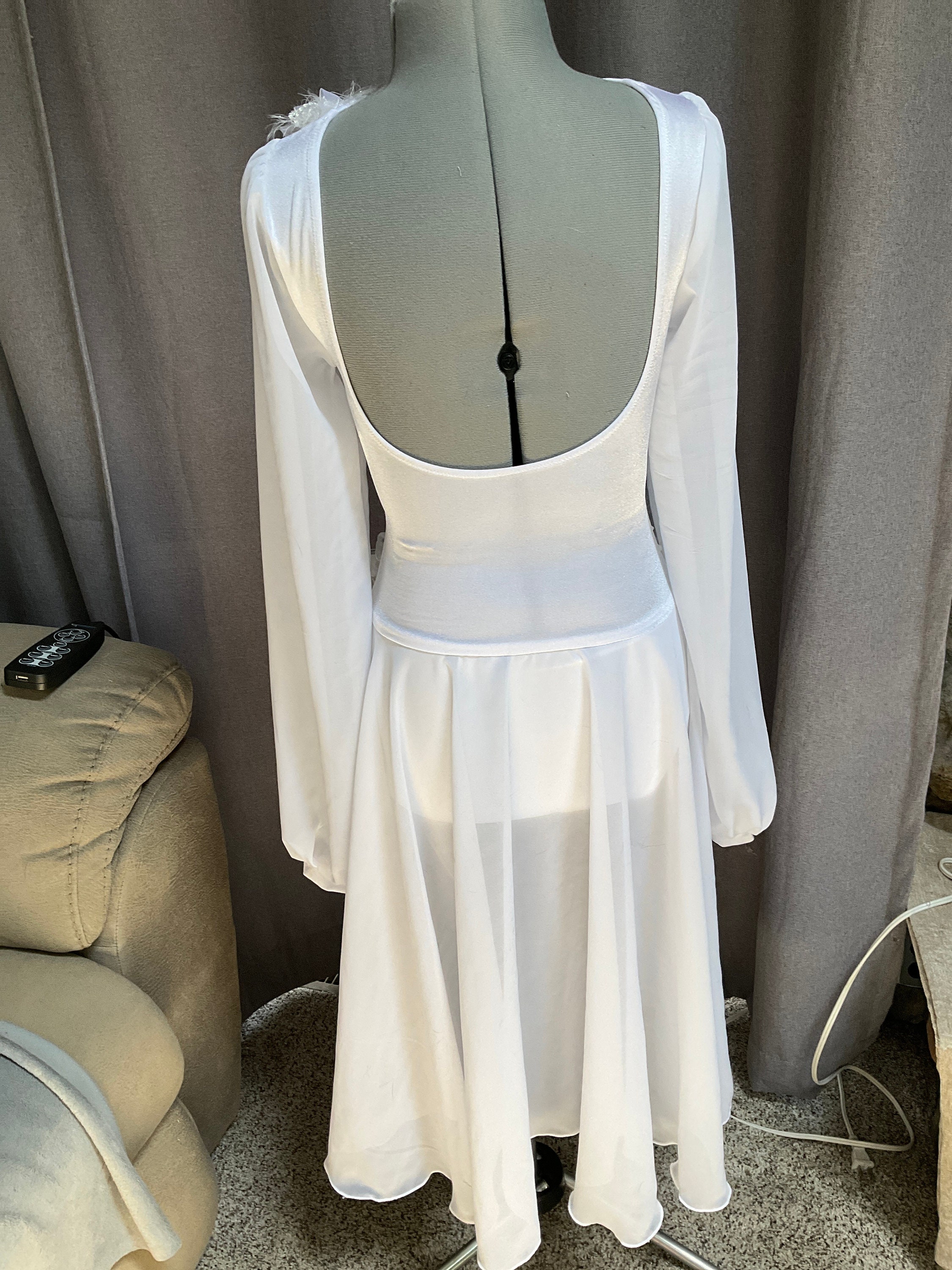 white christmas dresses Contemporary Dance Dresses for Women Girls White Chiffon Modern Ballet –  Moderndancedress.com